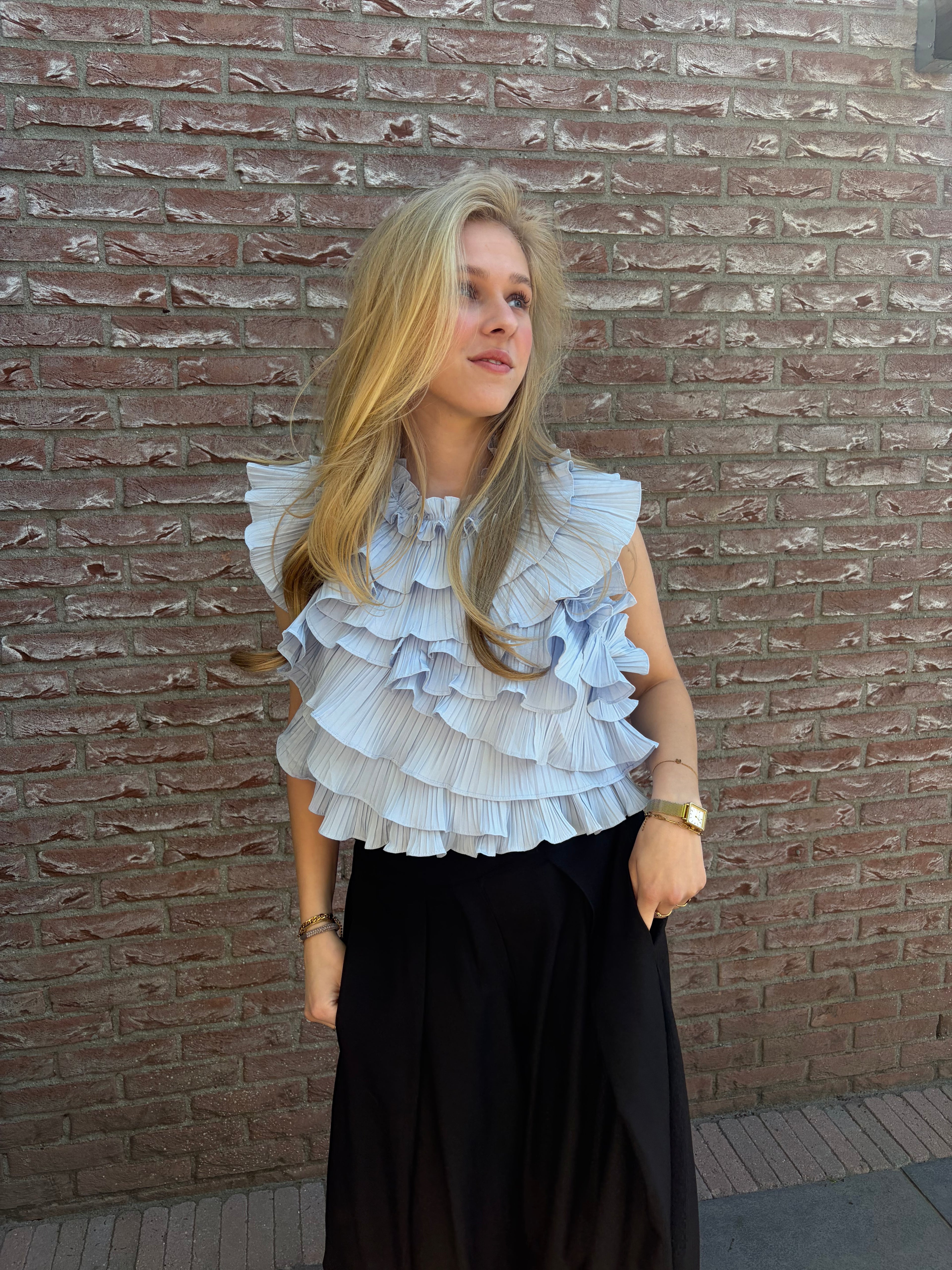 June Top Blauw