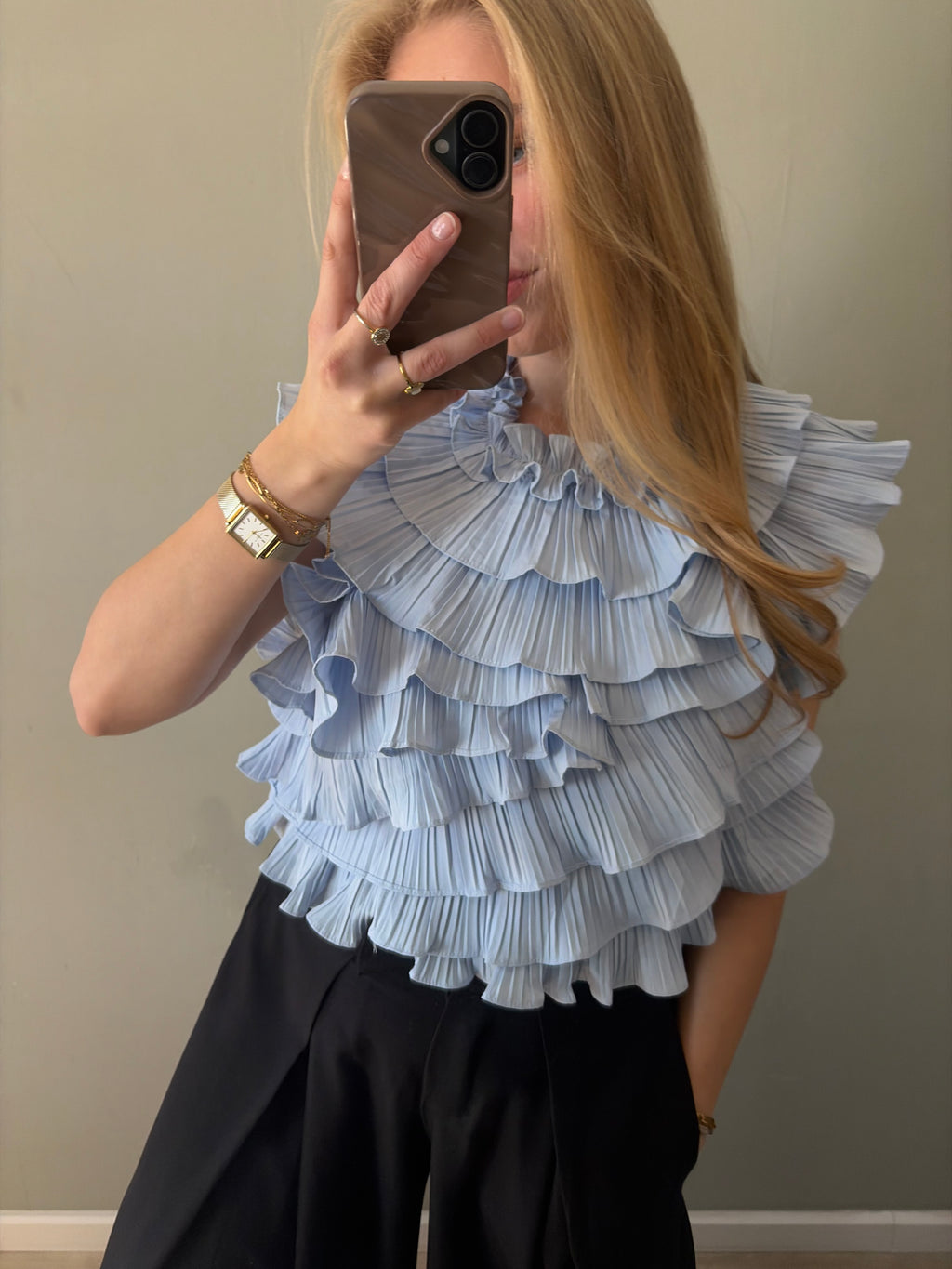 June Top Blauw