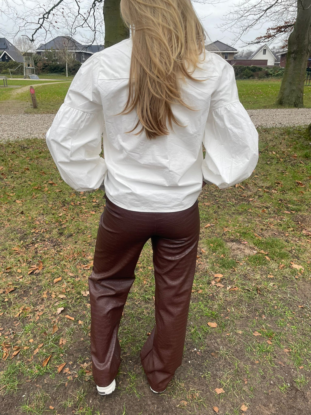 LEATHER LOOK BROEK