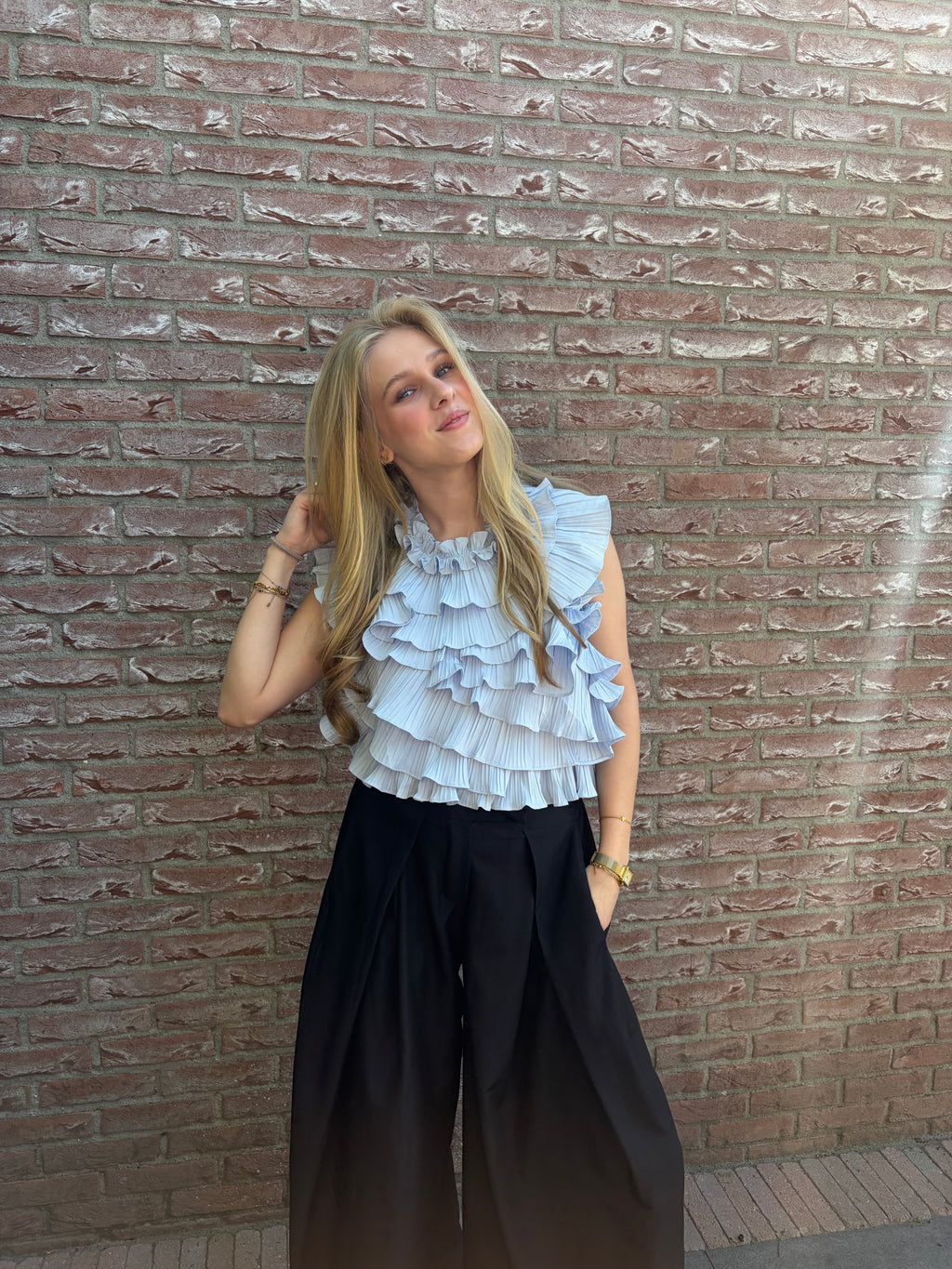 June Top Blauw
