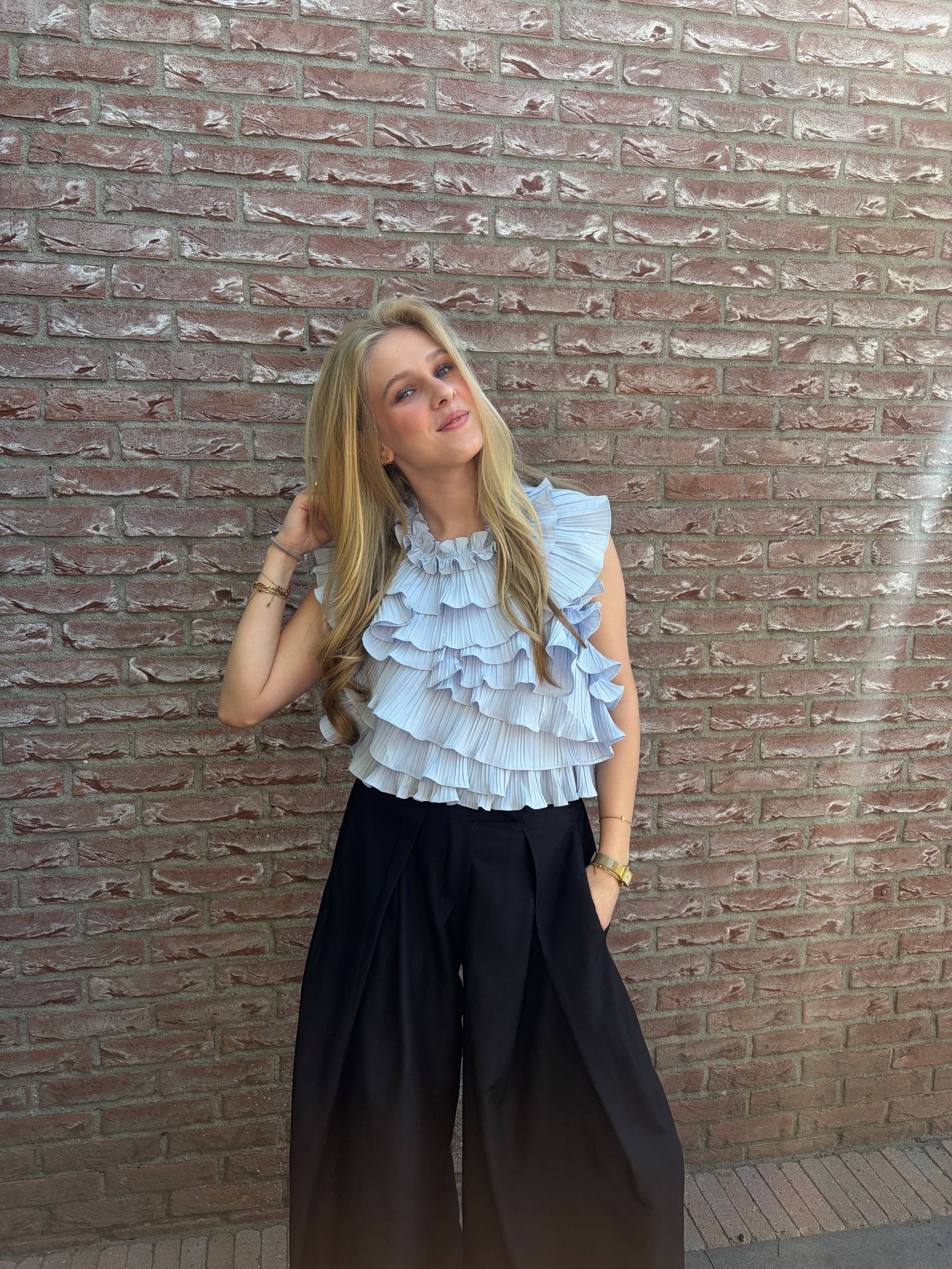 June Top Blauw